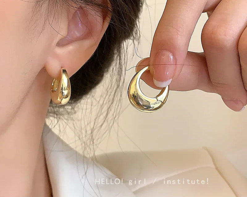 Trendy Silver Hoop Earrings