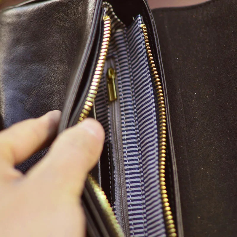 Vintage Genuine Leather Baguette Bag