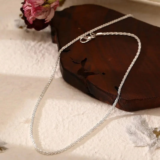 Korean Style Silver Sparkling Choker Necklace for Women & Girls