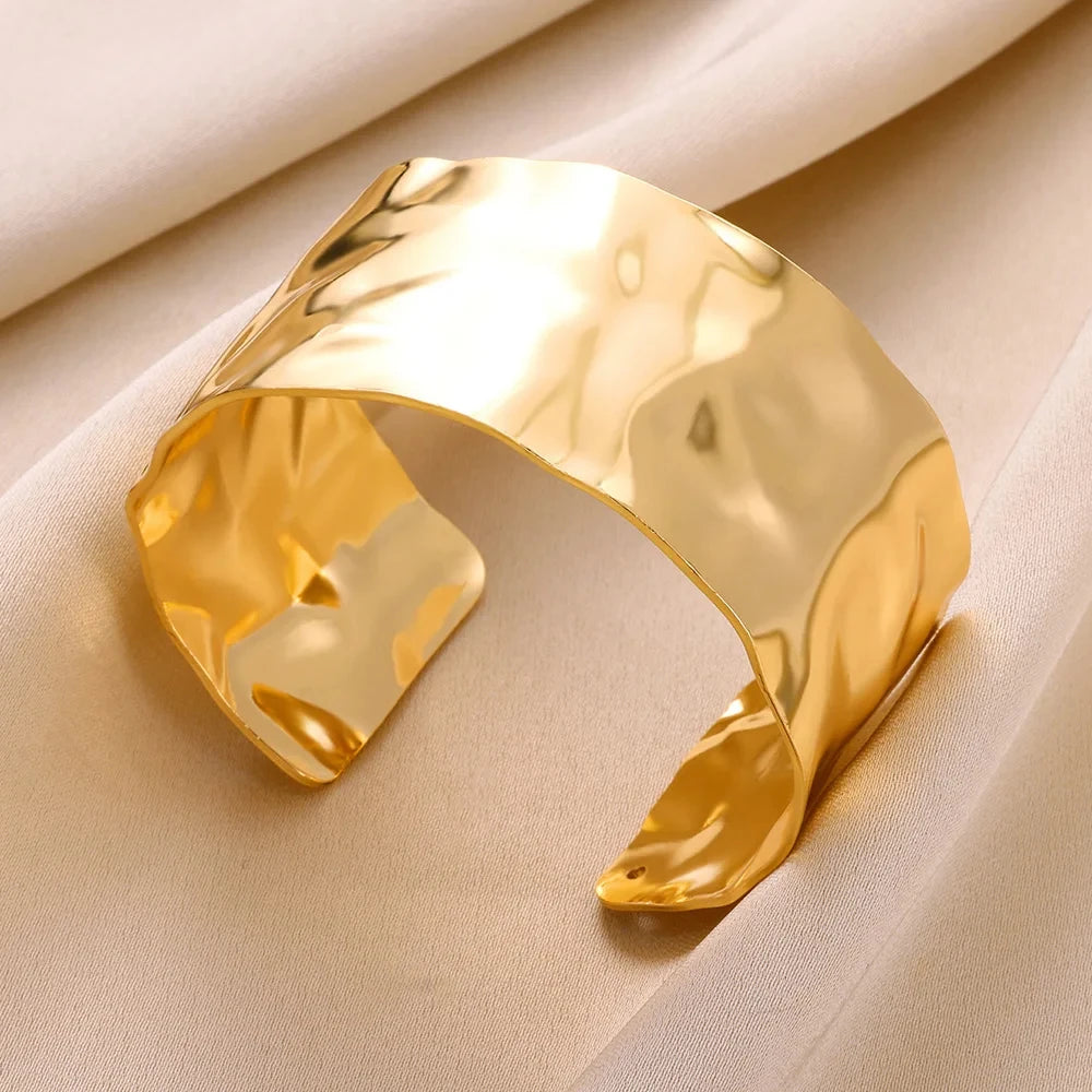 Classic Gold Stainless Steel Cuff Bracelet