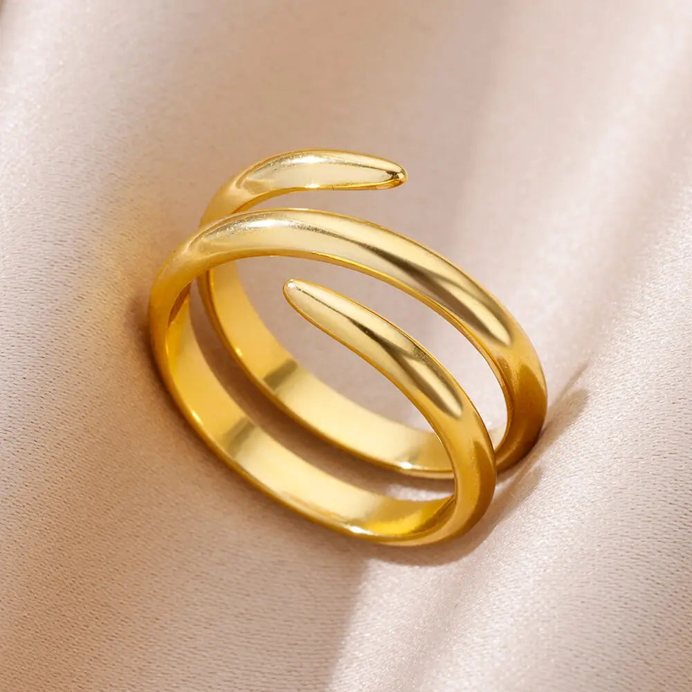 Luxury 316L Stainless Steel Gold Ring for Women