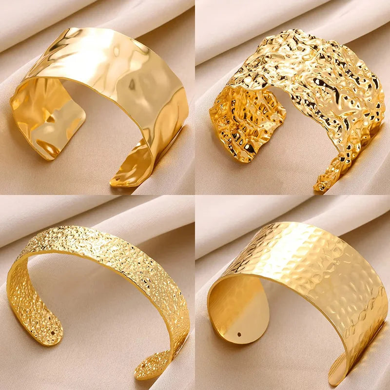 Classic Gold Stainless Steel Cuff Bracelet