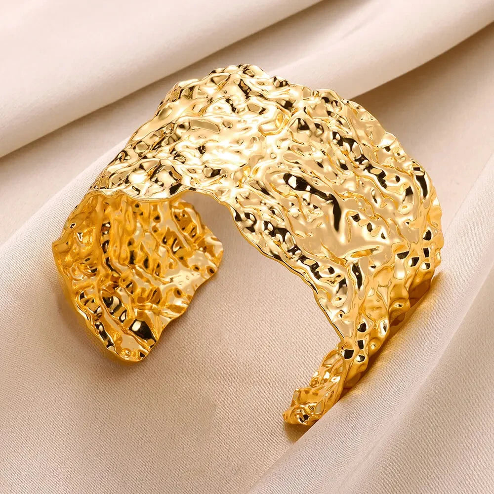 Classic Gold Stainless Steel Cuff Bracelet