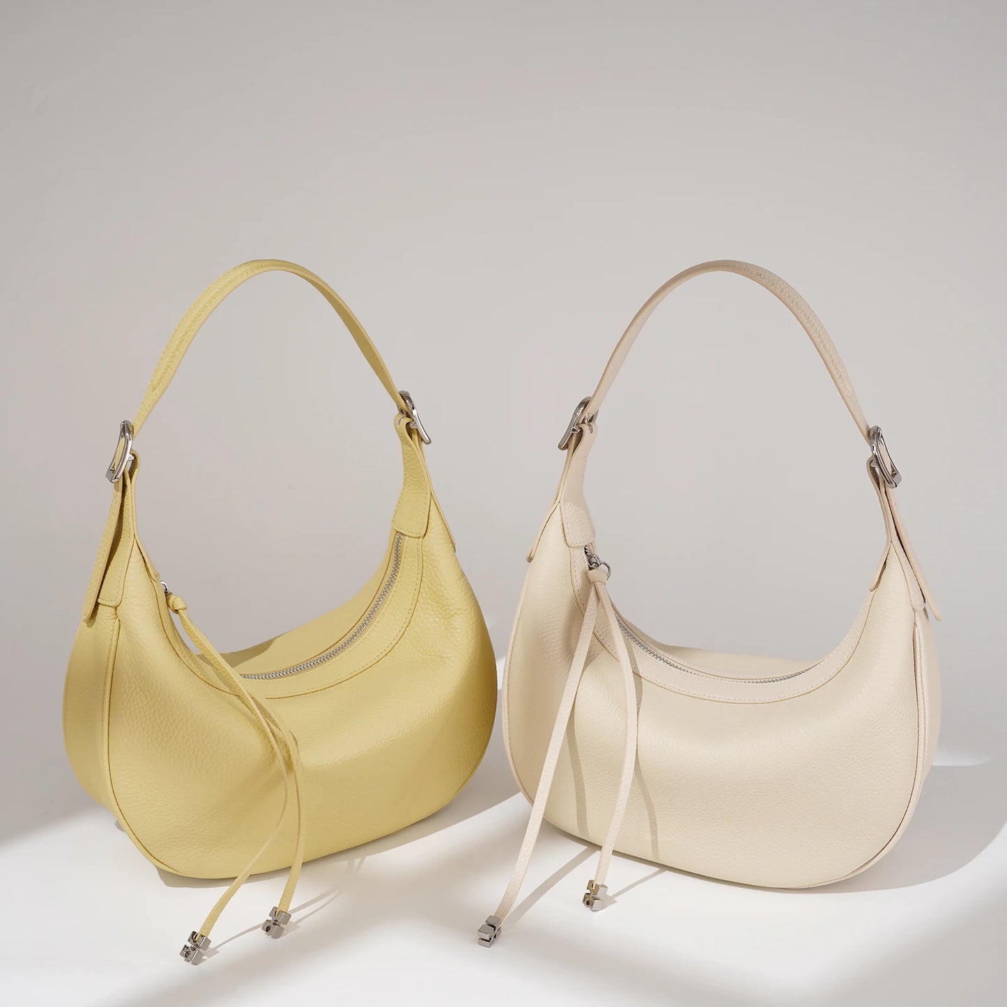 Genuine Leather Half-Moon Bag