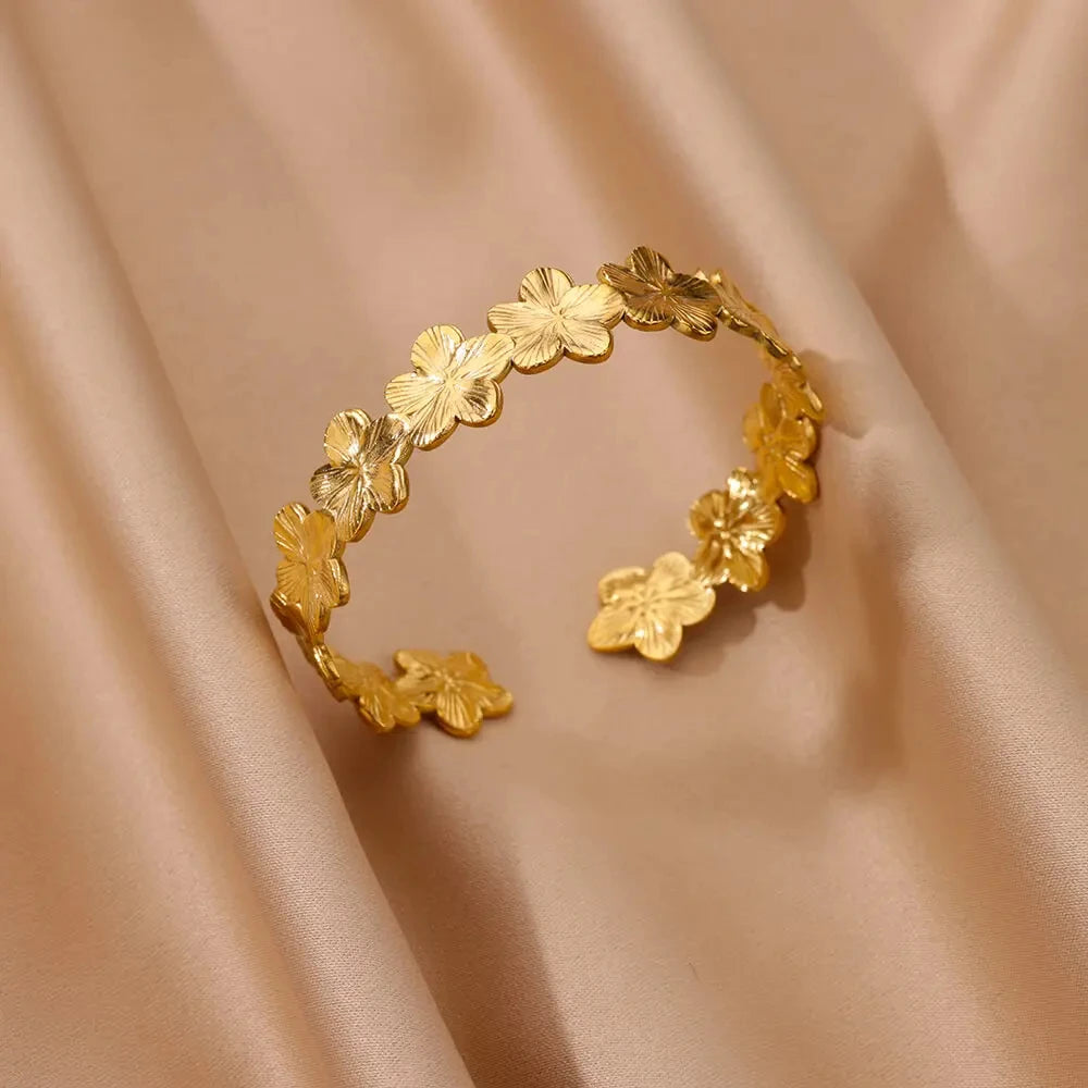 Classic Gold Stainless Steel Cuff Bracelet