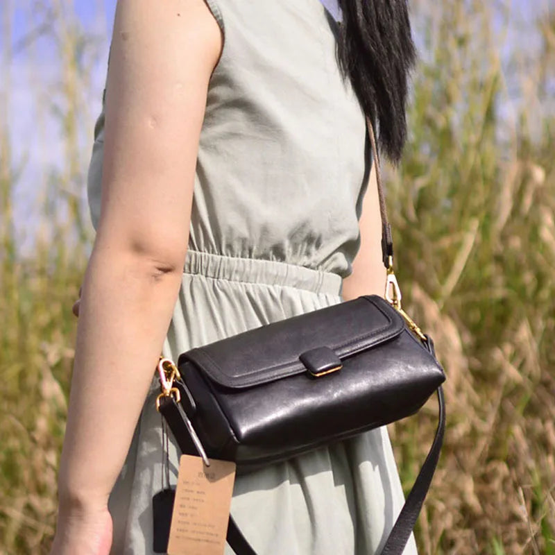 Vintage Genuine Leather Baguette Bag