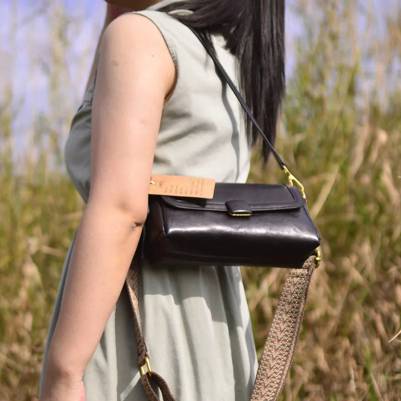 Vintage Genuine Leather Baguette Bag