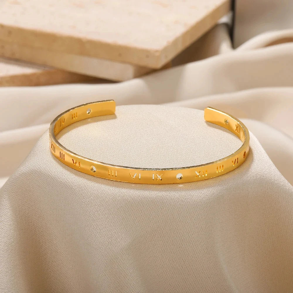 Classic Gold Stainless Steel Cuff Bracelet