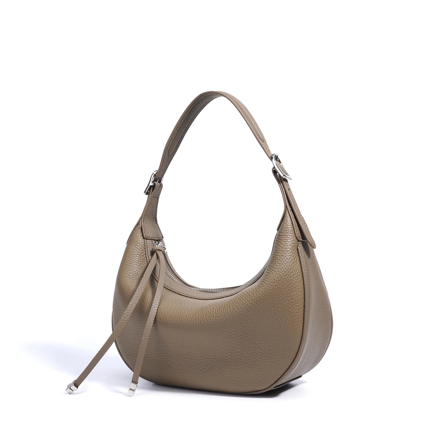 Genuine Leather Half-Moon Bag