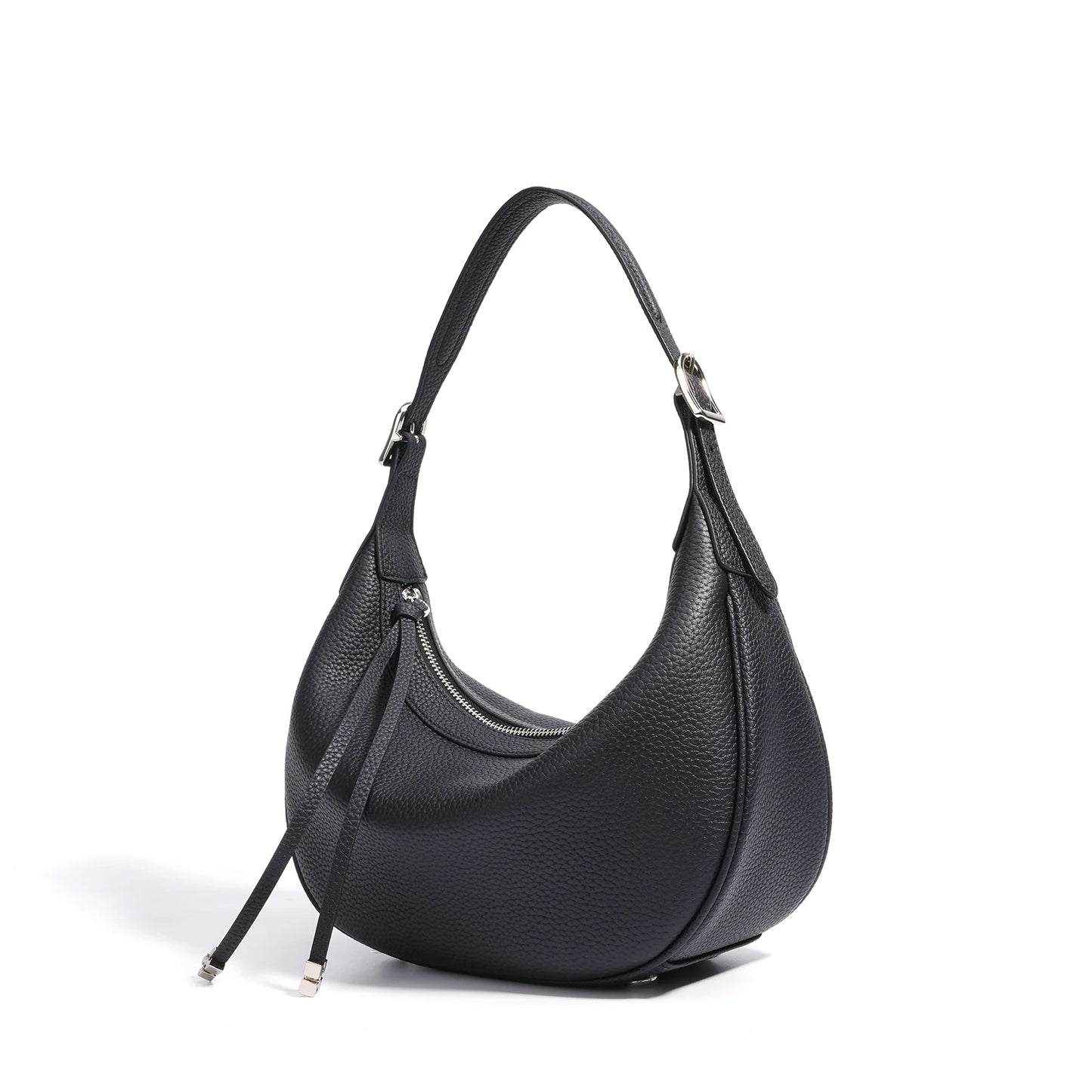 Genuine Leather Half-Moon Bag