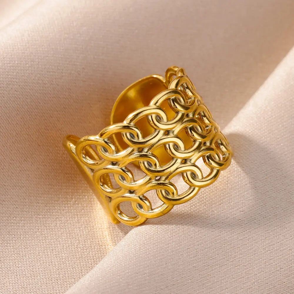 Luxury 316L Stainless Steel Gold Ring for Women