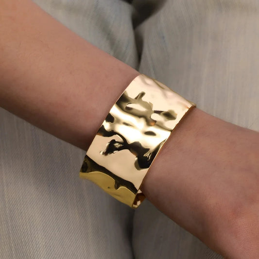 Classic Gold Stainless Steel Cuff Bracelet