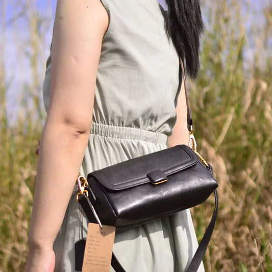Vintage Genuine Leather Baguette Bag