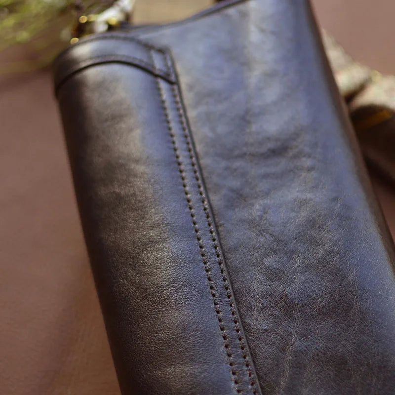 Vintage Genuine Leather Baguette Bag