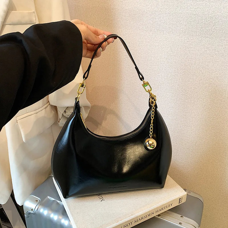 French Retro Burgundy Crossbody Bag