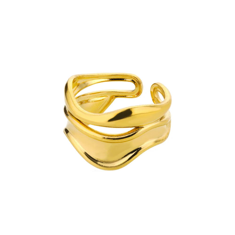 Luxury 316L Stainless Steel Gold Ring for Women