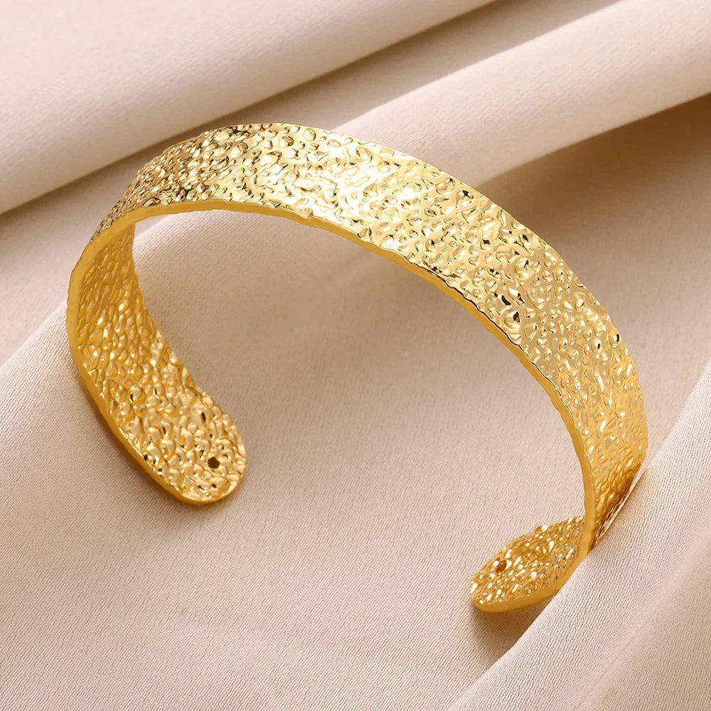 Classic Gold Stainless Steel Cuff Bracelet