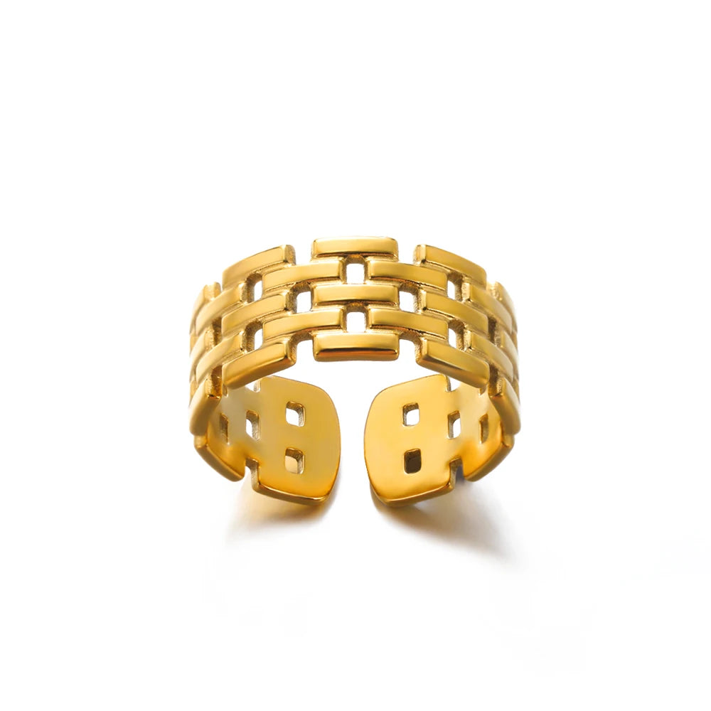 Luxury 316L Stainless Steel Gold Ring for Women