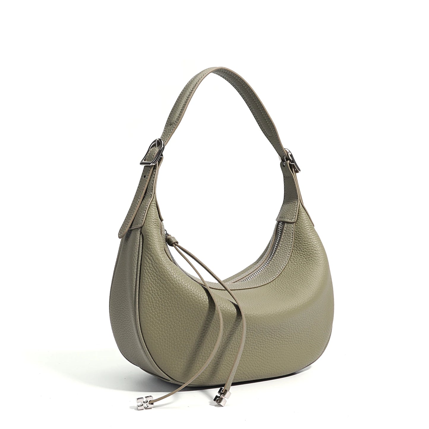 Genuine Leather Half-Moon Bag