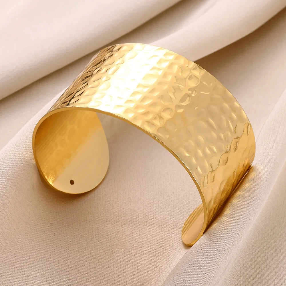 Classic Gold Stainless Steel Cuff Bracelet