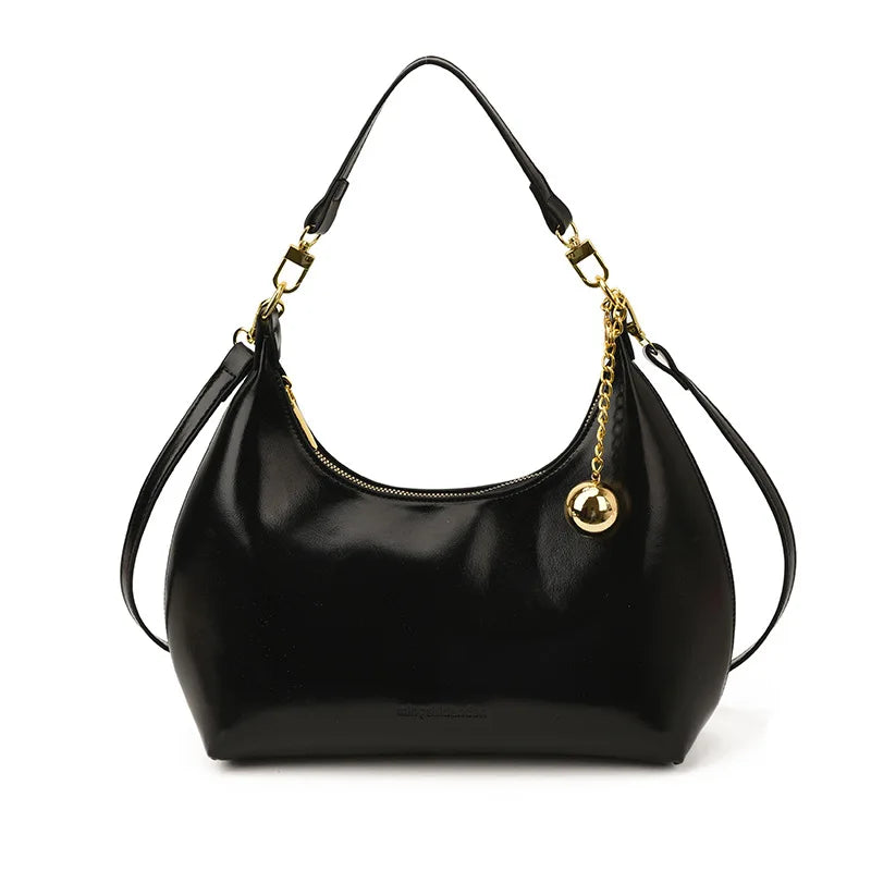 French Retro Burgundy Crossbody Bag