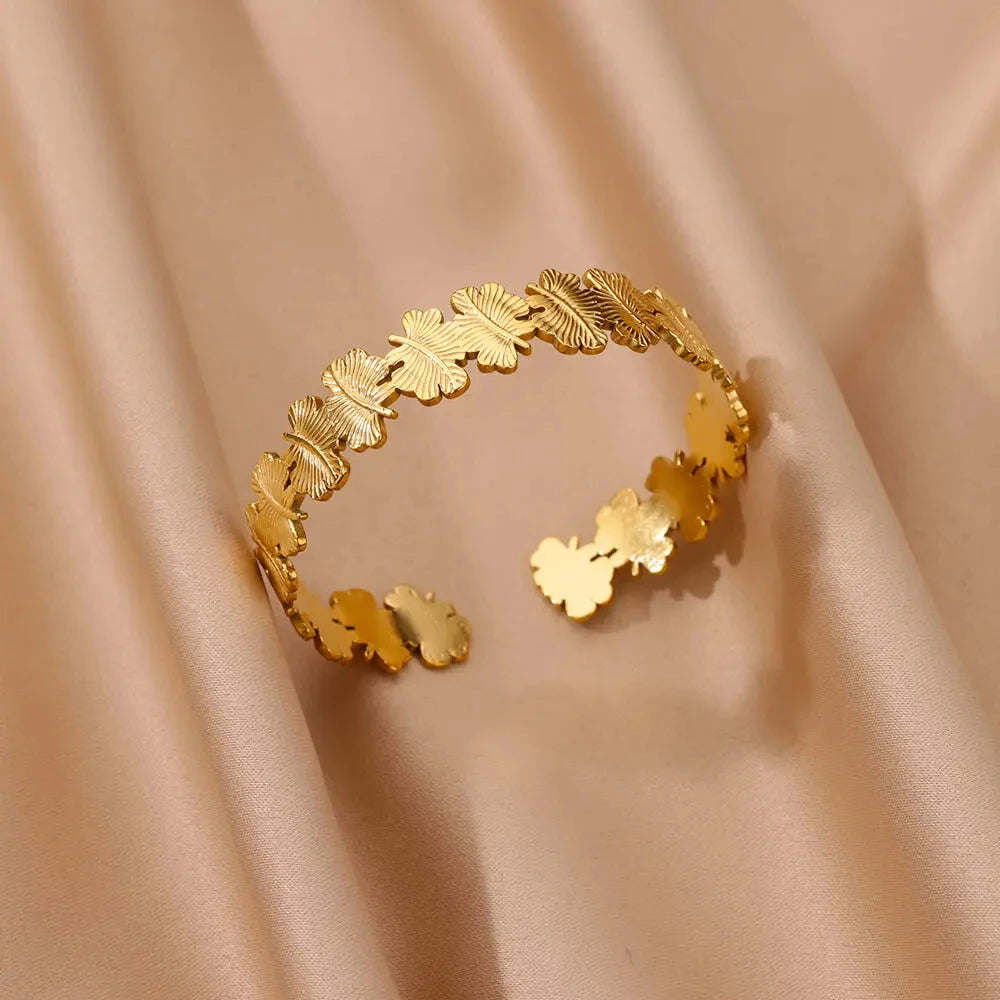 Classic Gold Stainless Steel Cuff Bracelet