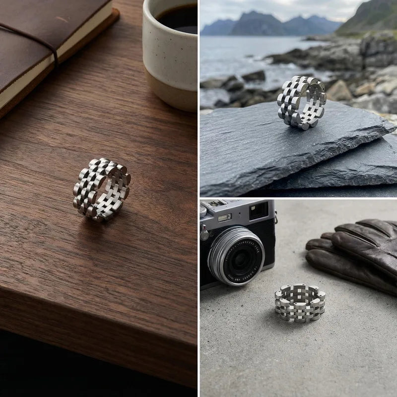 Minimalist Stainless Steel Openwork Ring