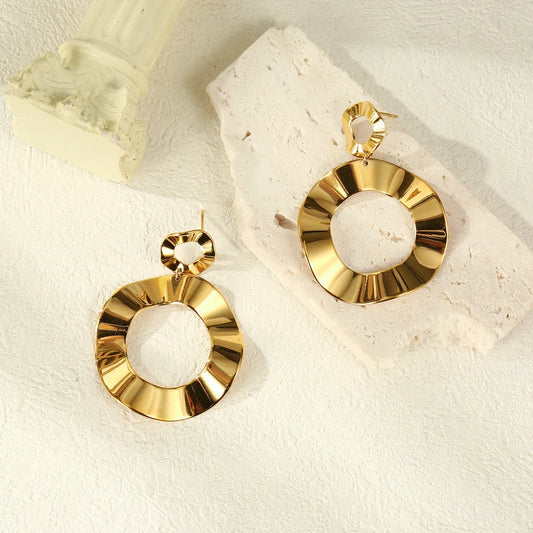 Irregular Big Round Drop Earrings